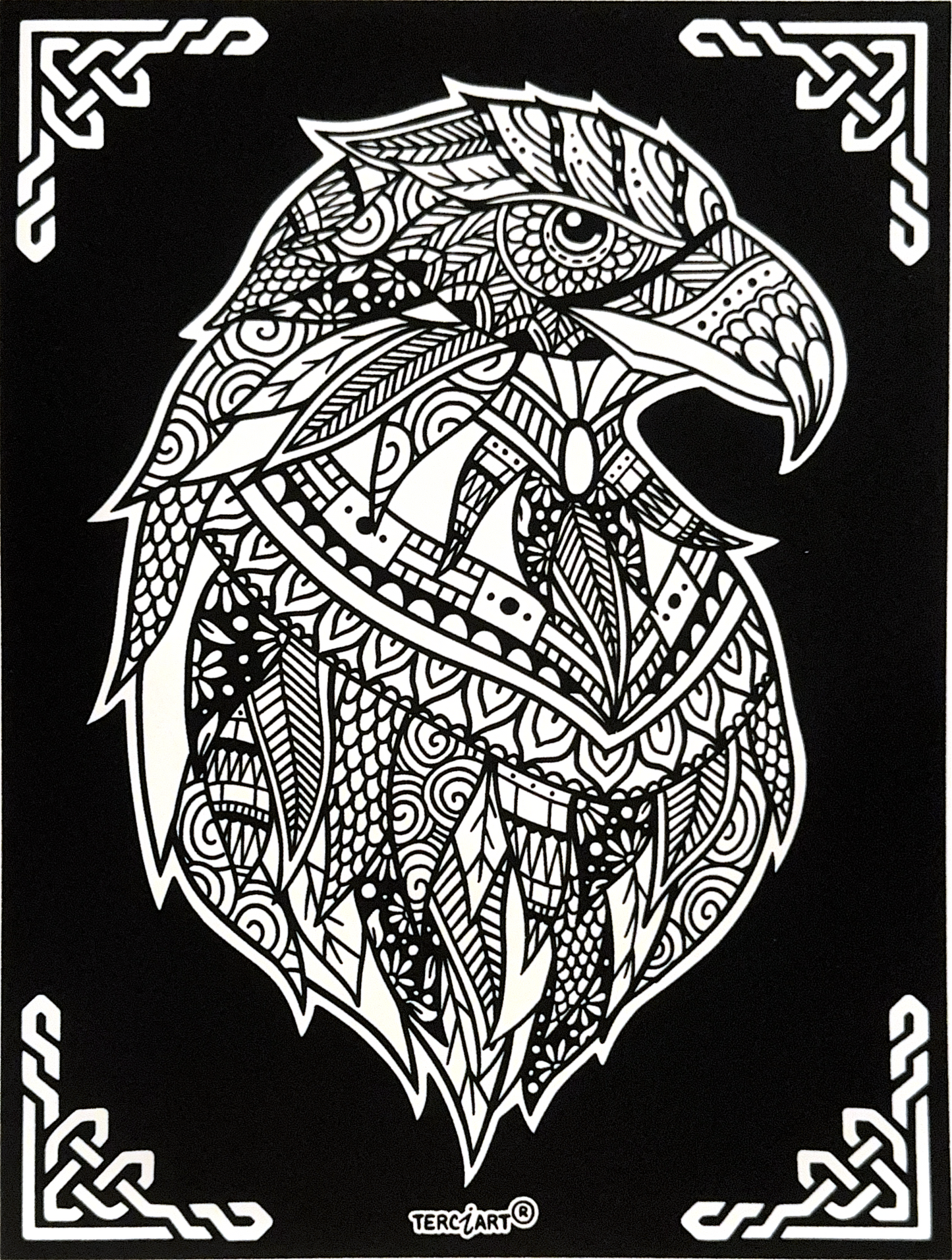 Samtbild Adler – Mandala-Motiv zum Ausmalen