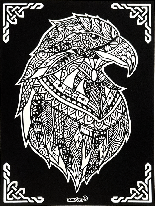 Samtbild Adler – Mandala-Motiv zum Ausmalen