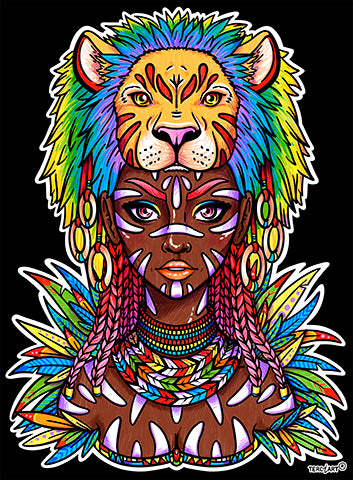 Frau mit Löwenkopf G233