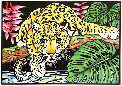 Samtbild Leopard – zum Ausmalen