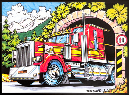 Samtbild Truck – zum Ausmalen