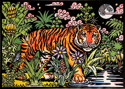 Samtbild Tiger – Mandala-Motiv zum Ausmalen