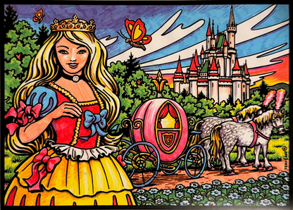 Samtbild Prinzessin – zum Ausmalen