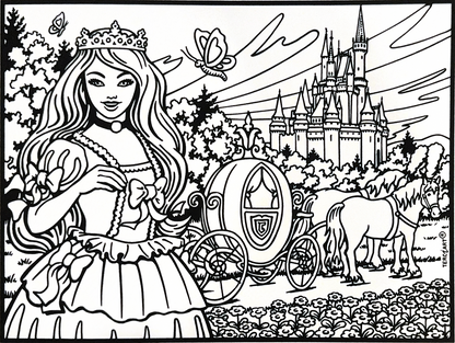 Samtbild Prinzessin – zum Ausmalen
