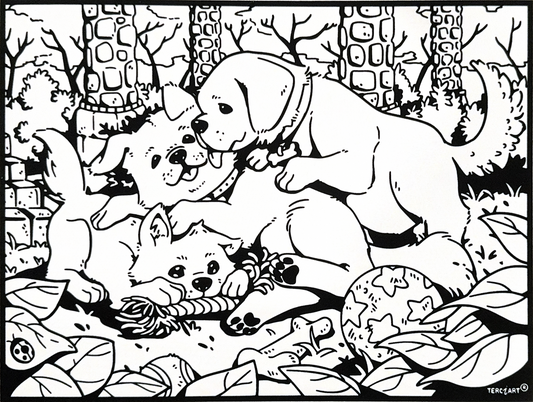 Welpen verspielt G206