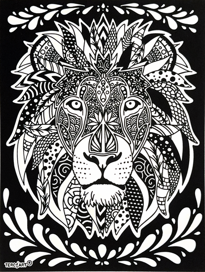 Samtbild Löwe – Mandala-Motiv zum Ausmalen