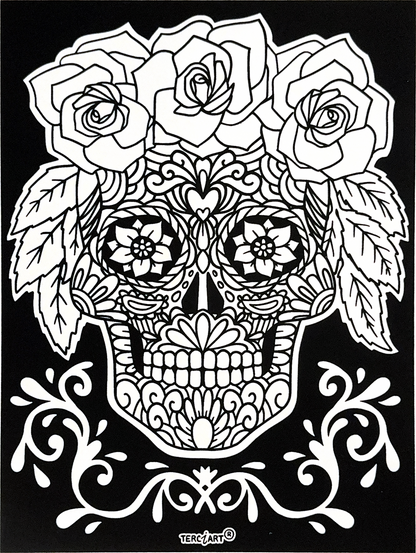 Samtbild Calavera – zum Ausmalen