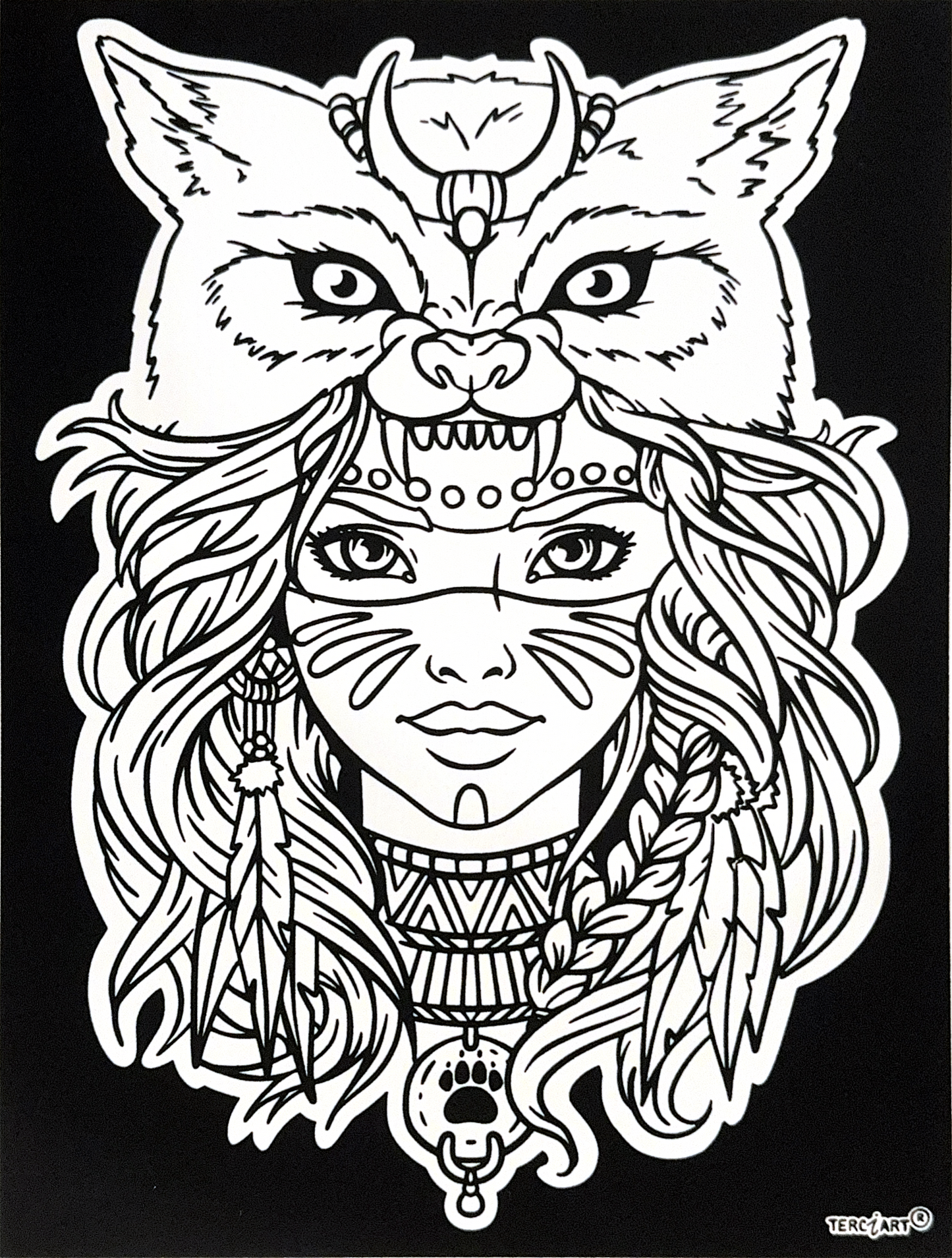 Frau mit Wolfskopf G232