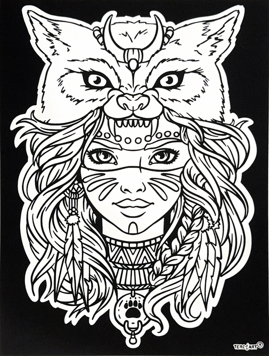 Frau mit Wolfskopf G232