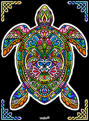Samtbild Schildkröte – Mandala-Motiv zum Ausmalen