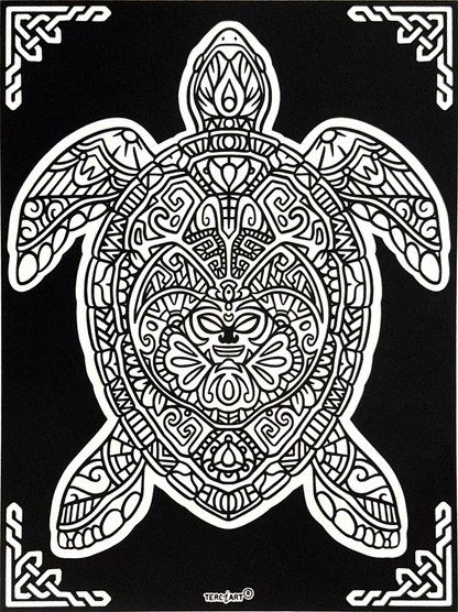 Samtbild Schildkröte – Mandala-Motiv zum Ausmalen