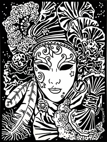 Samtbild Maske – zum Ausmalen