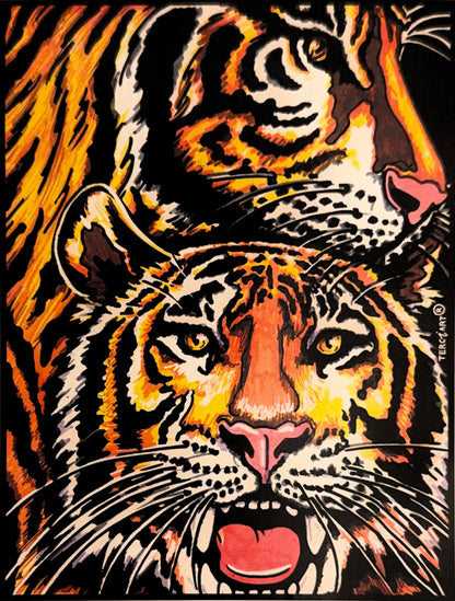Samtbild Tiger – zum Ausmalen