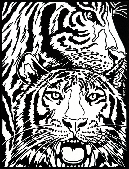 Samtbild Tiger – zum Ausmalen