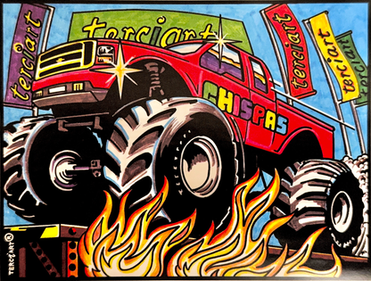 Samtbild Monstertruck – zum Ausmalen