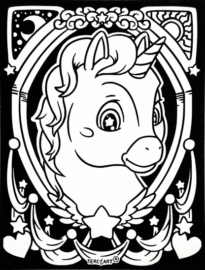 Samtbild Einhorn – zum Ausmalen