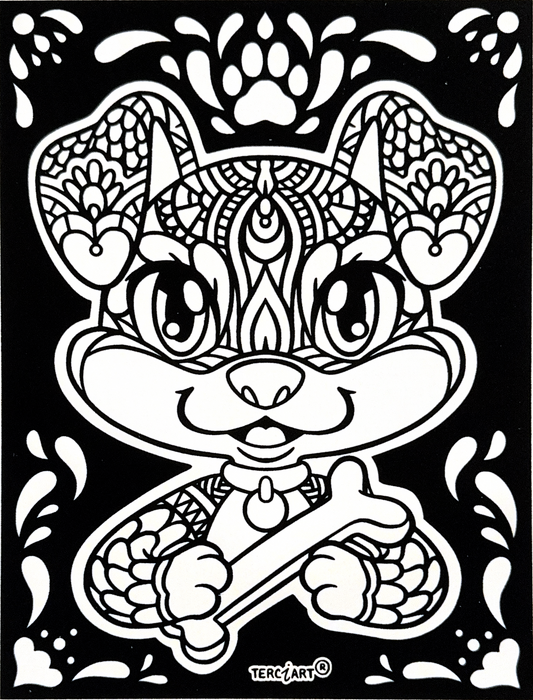 Hund mit Knochen M195