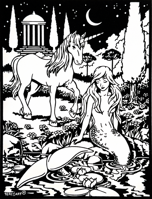 Meerjungfrau mit Einhorn M197