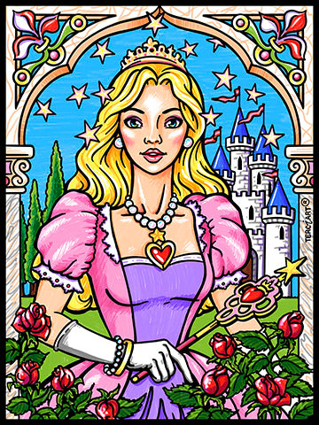 Samtbild Prinzessin – zum Ausmalen