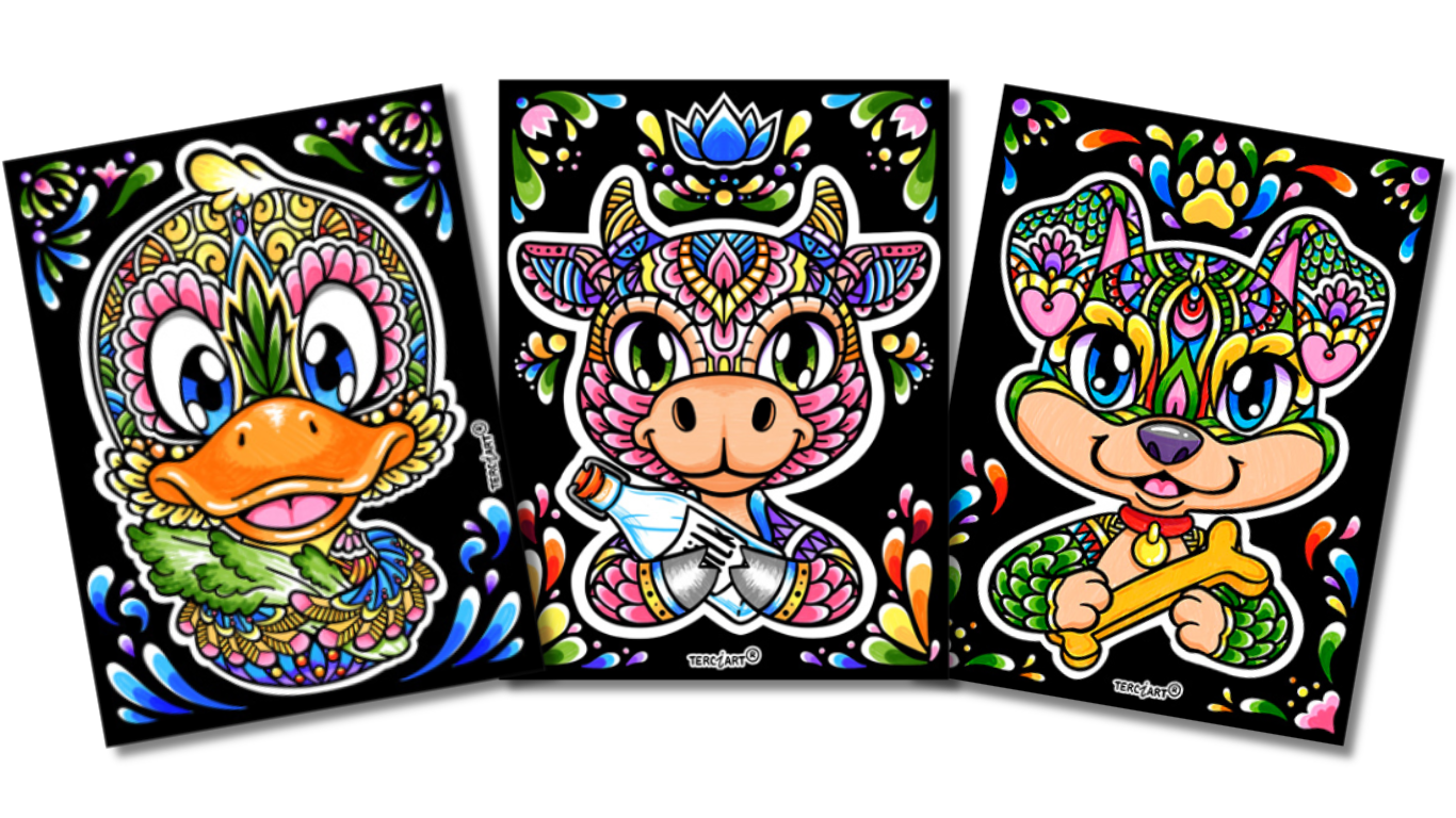 3er-Set – Mandala Tiere klein