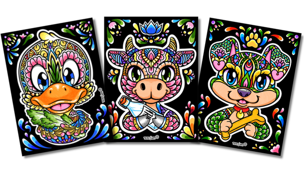 3er-Set – Mandala Tiere klein