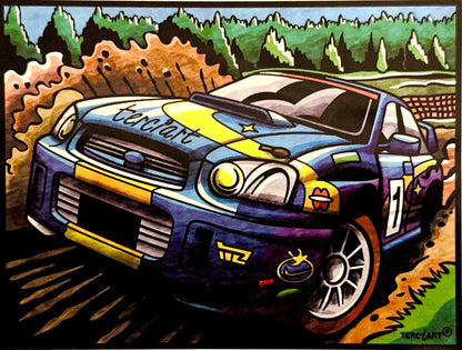 Samtbild Rally – zum Ausmalen