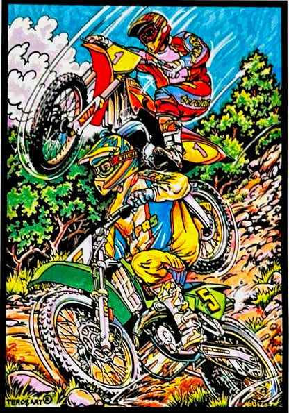 Samtbild Motocross – zum Ausmalen
