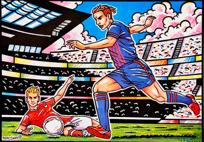 Samtbild Fussballer – zum Ausmalen