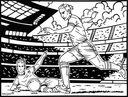 Samtbild Fussballer – zum Ausmalen